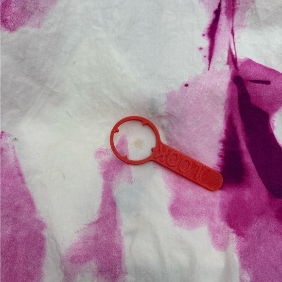 Maeve Anthropologie Pink Watercolor Tiered Midi Dress Medium Button Front Boho - Picture 8 of 8